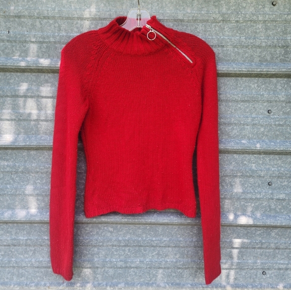 VINTAGE Zippered Turtleneck Braided Knit Energie Sweater - Picture 15 of 15